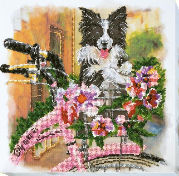 Bead embroidery kit Fascinating walk needlework kit Art canvas beadwork pattern