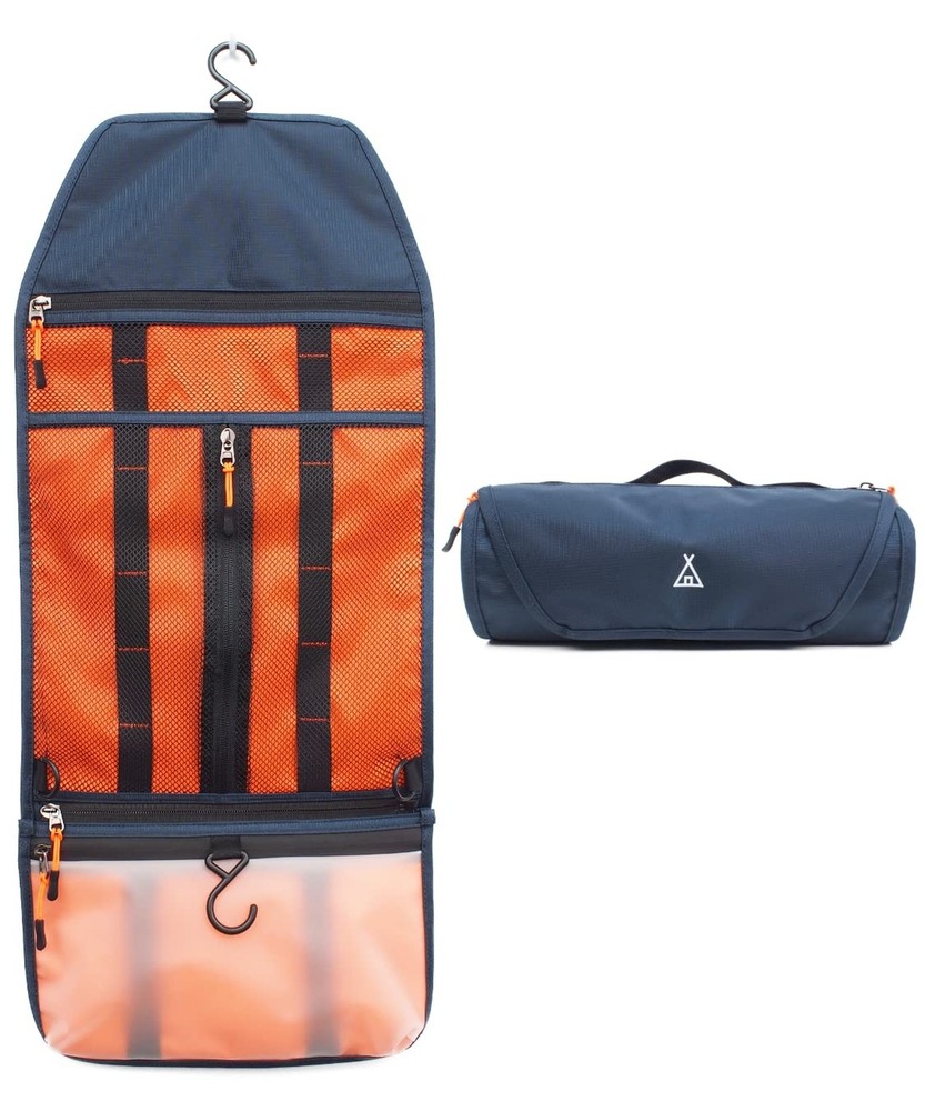 Avel Hanging Roll Up Toiletry Bag for Men - Compact Dopp Kit Bathroom Organizer