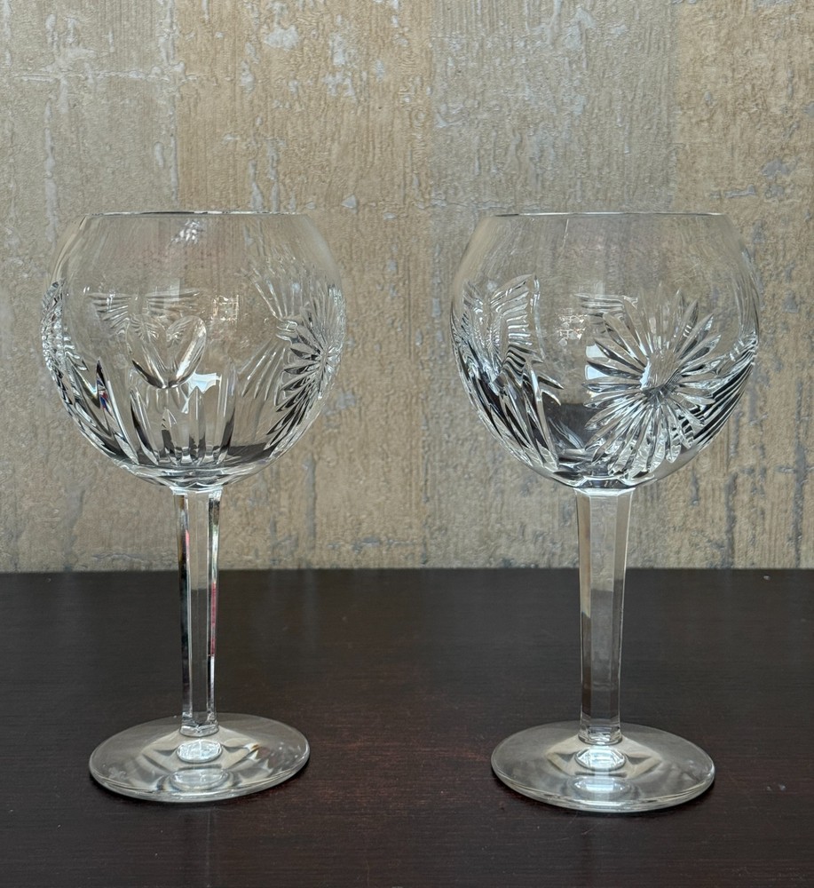 Waterford Millennium Love Toasting Balloon Wine Goblet Set of 2 8 Tall Glasses