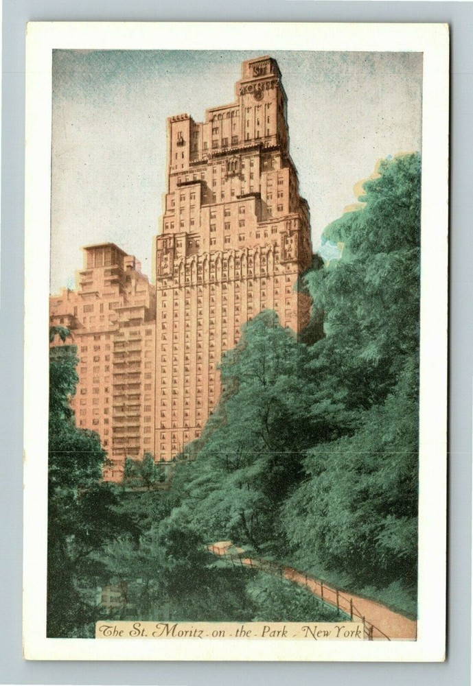 New York City NY, St Moritz Hotel, Central Park, Vintage Postcard