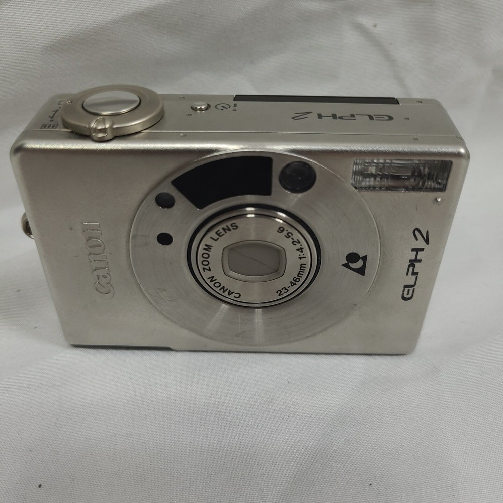 Canon ELPH 2 Digital Camera Silver No Battery Tested Works Good