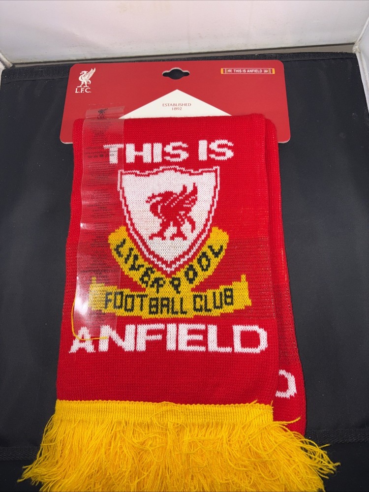 Official Liverpool Football Club Anfield Red, White And Gold Scarf Licensed