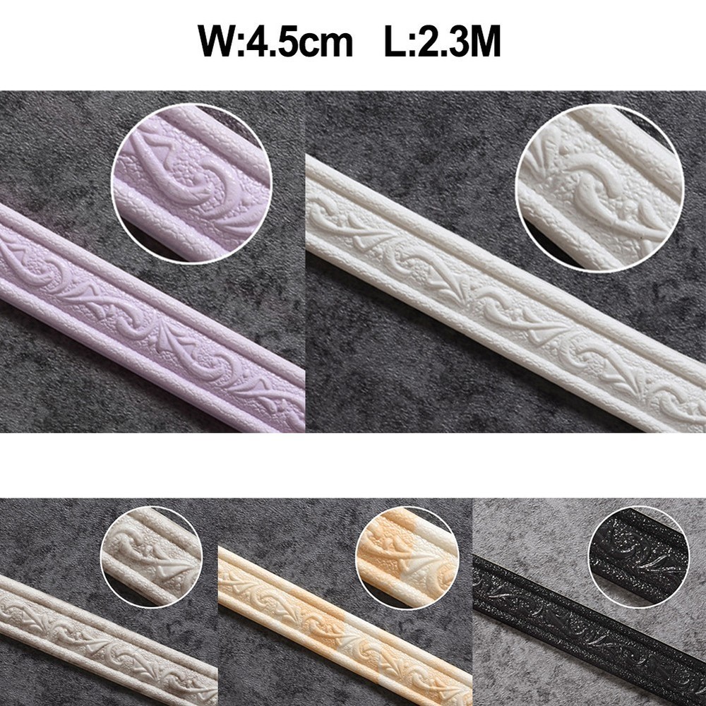 Wall Trim Line Skirting Border Protection Strip Three-dimensional 2.3m*4cm