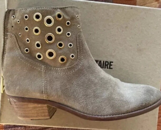 Zadig Voltaire Gold Stud Suede Booties 38 Flash Sale-image