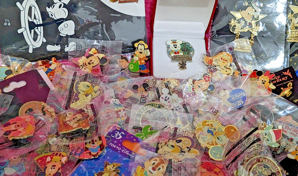 Japan Tokyo Disney Land SEA Store TDL TDS JCB 50 Pins Badge assorted lot