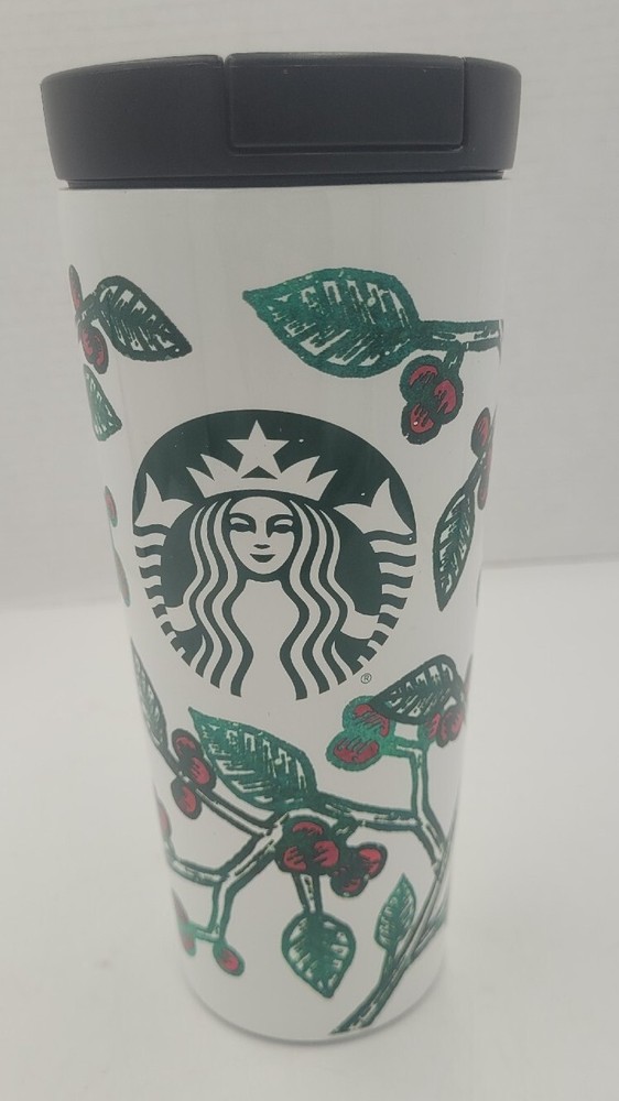 Starbucks 2016 Holly Berry 16 Oz Stainless Steel Tumbler