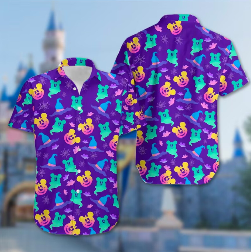 Mickey Mouse Halloween 3D Hawaii Shirt Halloween Gift Best Price US Size Comfortable Fun Design for Halloween Parties and Festive Occasions