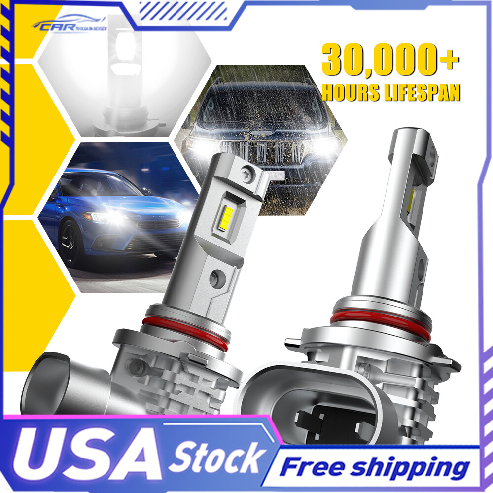 NEW LED 9005 Headlights Kit Combo Bulbs 6500K High Low Super Beam White Bright