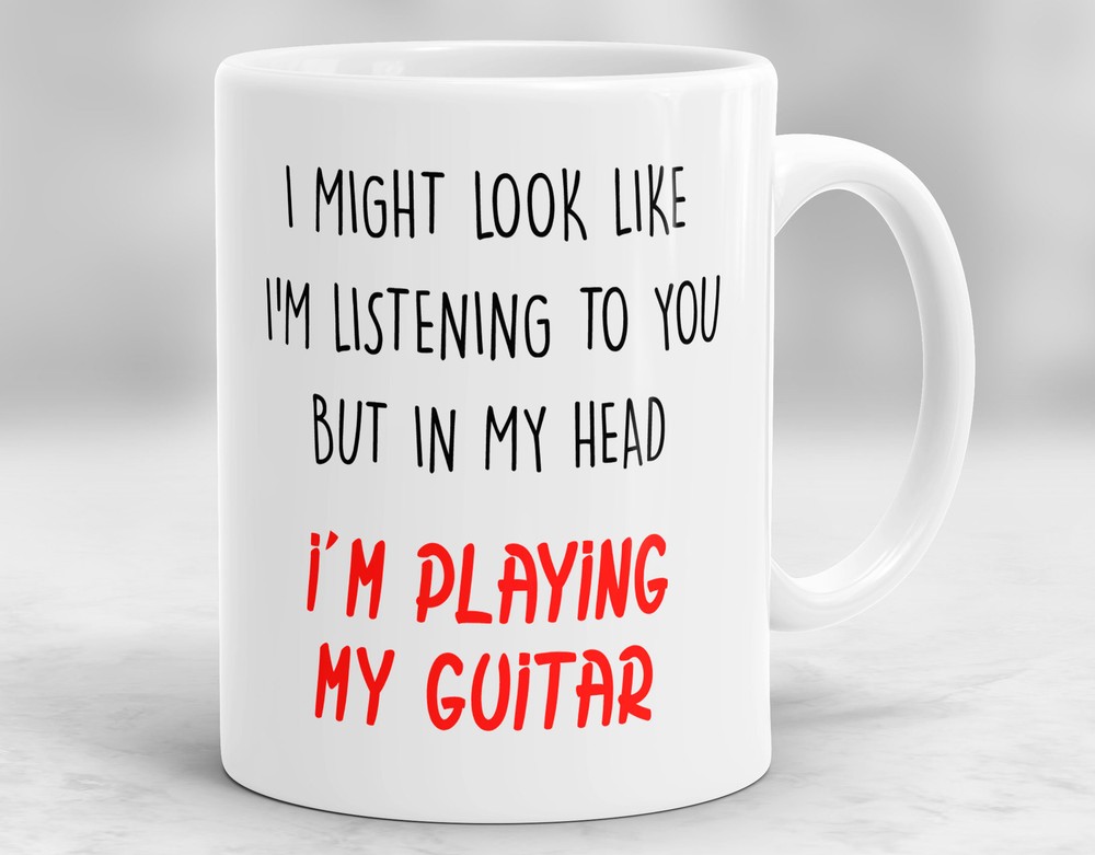 In My Head I'm Playing My Guitar Mug Guitar Gift Gift For Guitarist Gift For Dad