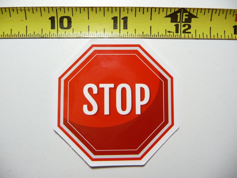 CLASSIC STOP SIGN IMAGE STICKER DECAL FUNNY JOKE GAG PRANK FUN