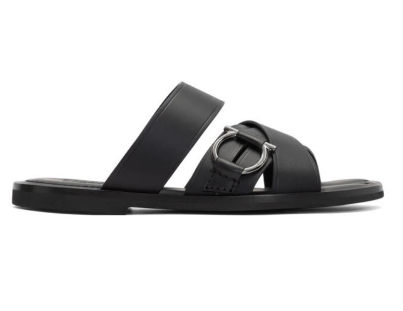 Salvatore Ferragamo Men's Atina Leather Slide Sandals Size 8