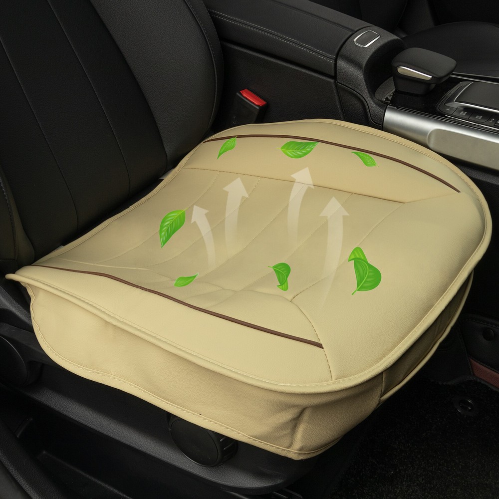 PU Leather Universal Beige Car Seat Protector Full Surround Cover