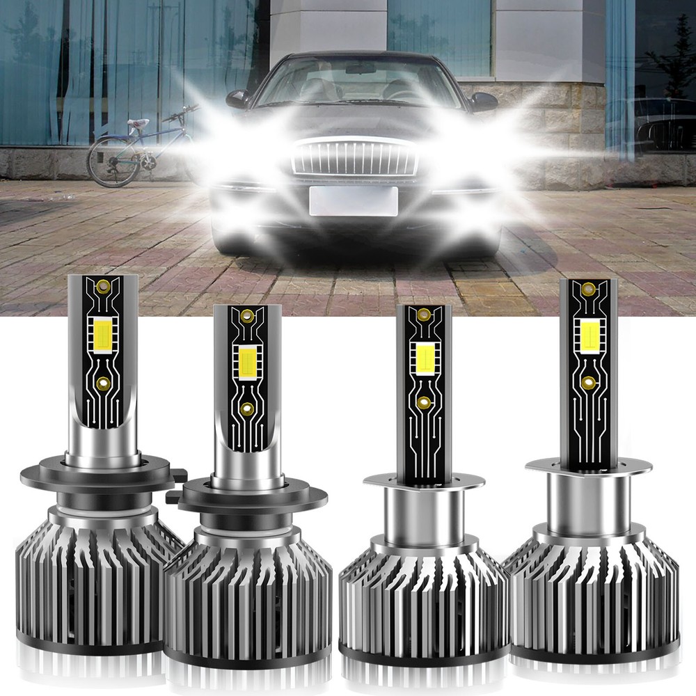 H1 H7 LED Headlight Bulbs Kit Combo High Low Beam For Hyundai Sonata 2002-2008