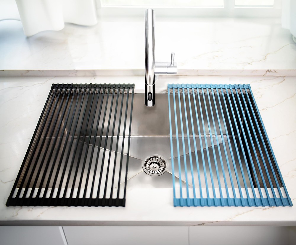 Roll Up Dish Drying Rack,Large 20.5” Dish Drying Rack Over the sink - Heavy D...