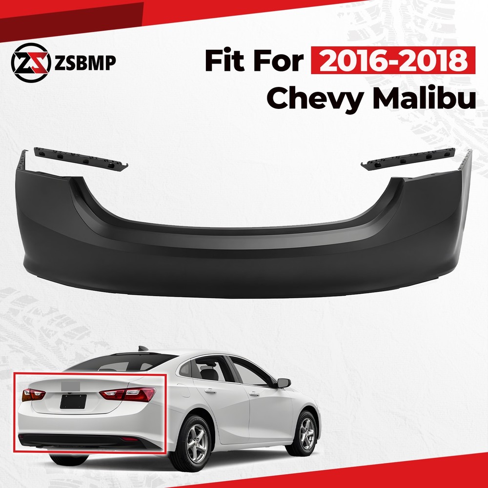 Rear Bumper Cover w/ Fascia Guide For 2016 2017 2018 Chevy Chevrolet Malibu