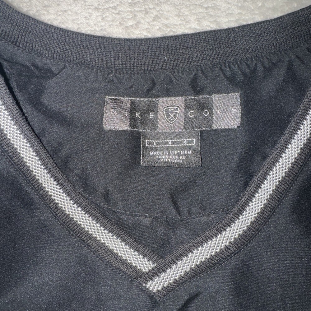 Vintage Nike Jacket Adult L Black Performance Athletic Track Swoosh Golf Mens