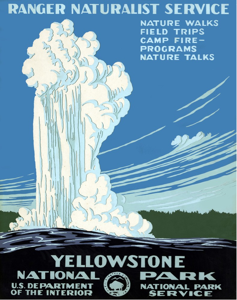 Yellowstone Park Travel POSTER.Home Interior Design.Vintage Room Decor.417i