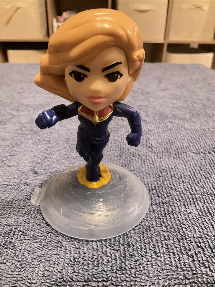 The Marvels Captain Marvel #1 Blue Stand McDonalds Happy Meal Toy 2023 Loose