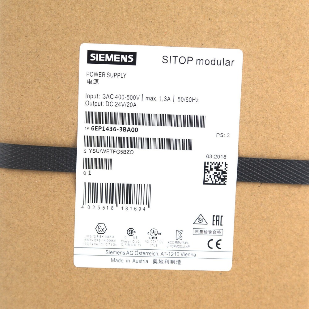 1PCS New SIEMENS 6EP1436-3BA00 20A 6EP1 436-3BA00 20A Fast delivery