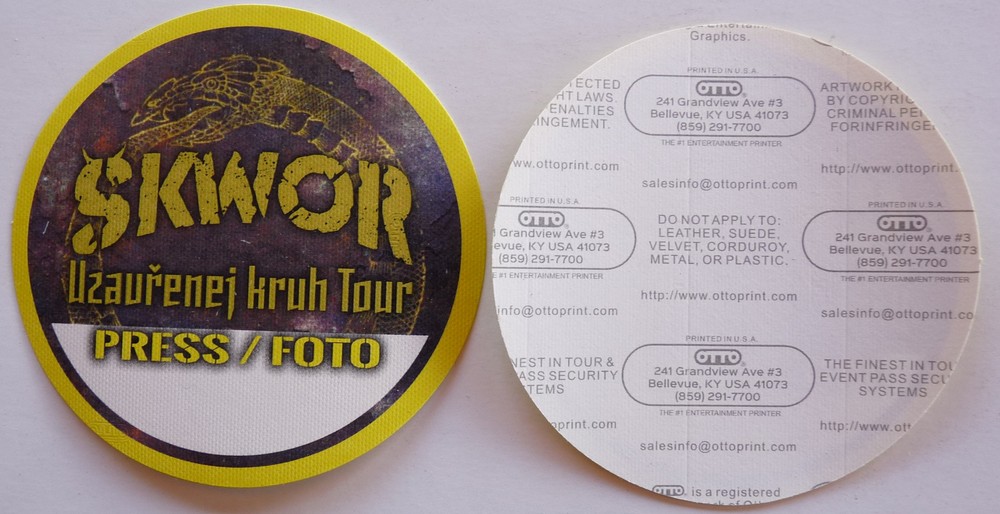 SKWOR Uzaurenej Kruh Concert Tour Yellow Guest  Backstage Pass D15