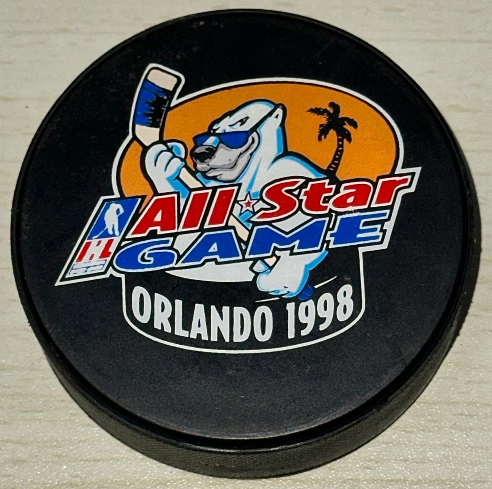 RARE SOLAR BEARS ORLANDO 1998 IHL ALL STAR GAME HOCKEY PUCK MADE IN 🇨🇦