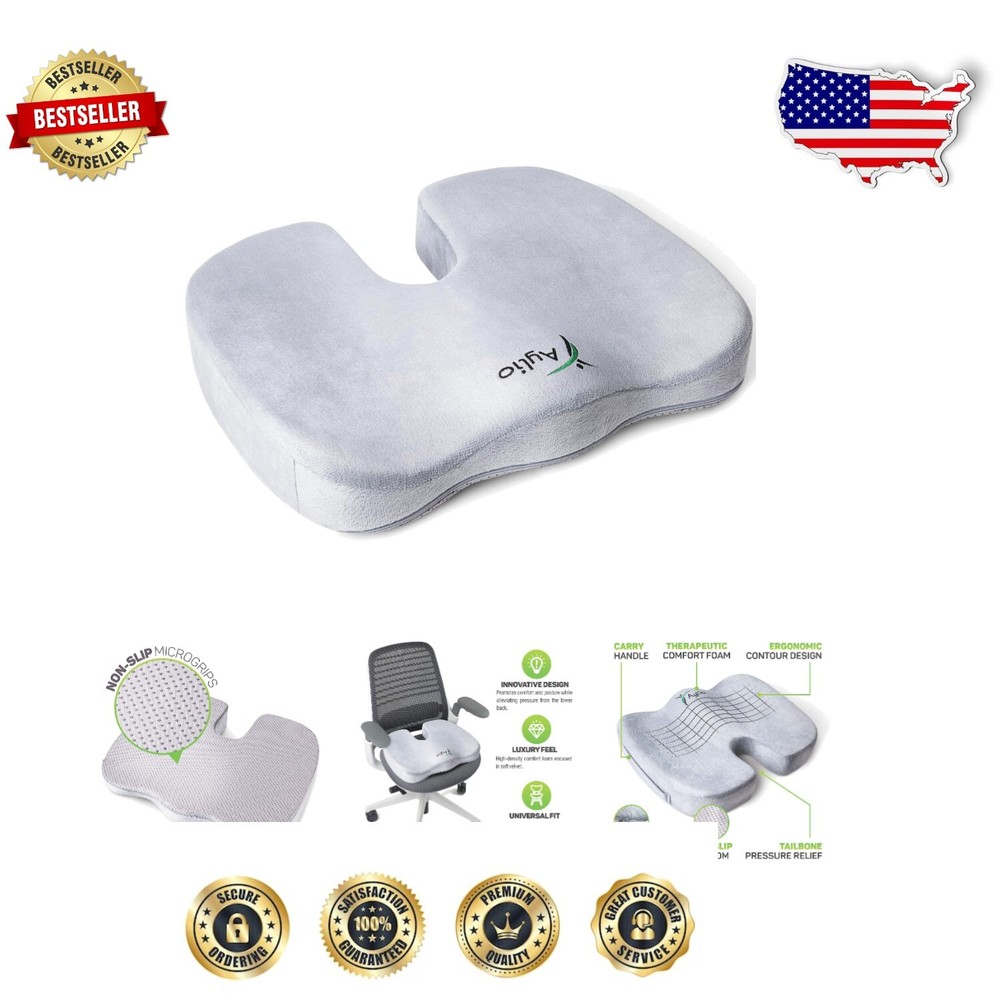 Cloud Grey Ergonomic Chair Cushion – Healthier Sitting for Back Pain Relief