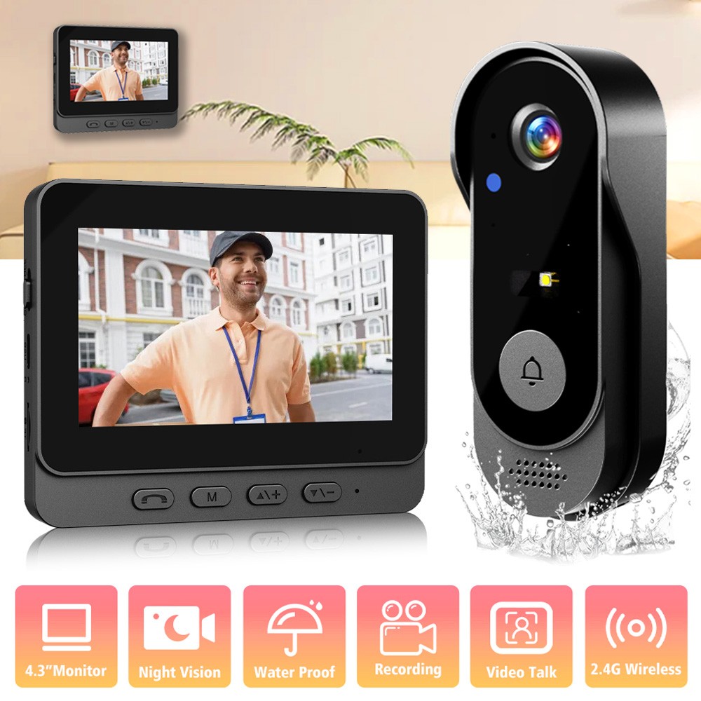 1080P 2.4G Wireless Smart Visual Intercom Video Doorbell Camera Monitor for Home