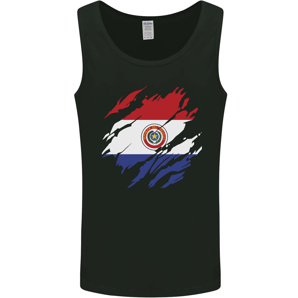 Torn Paraguay Flag Paraguayan Day Football Mens Vest Tank Top