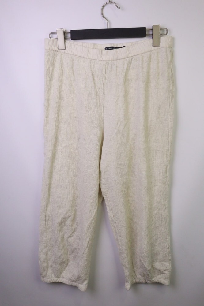 GUDRUN SJODEN Beige Wide-Leg Relaxed Dress Pants Trousers  Size M / W42