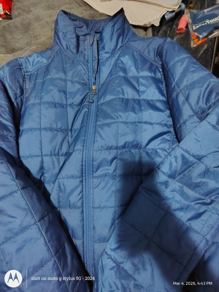 Lands' End Mens Large Blue Puffer Jacket NWOT Quilted Insulated Lightweight Coat