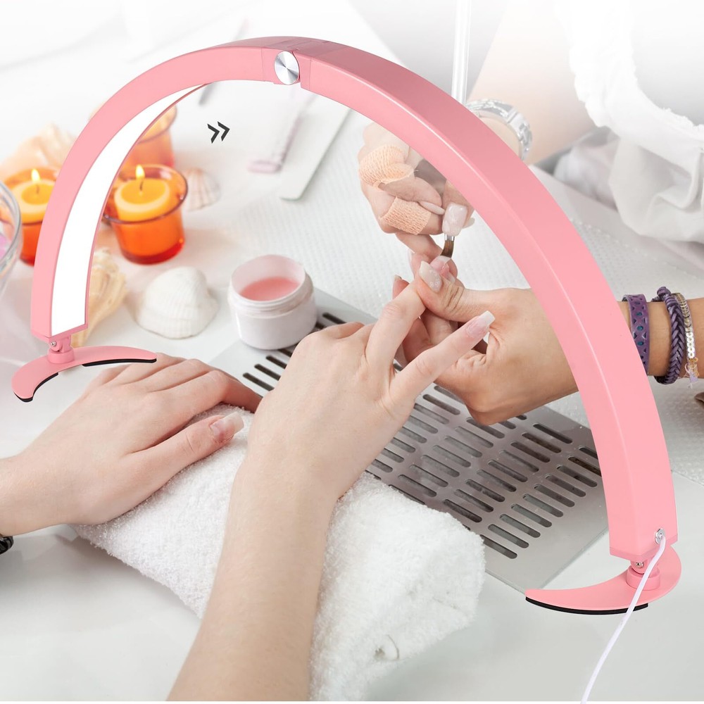 29in Half Moon Light for Nail Desk,40W Half Moon Nail Lamp for Desk,Led Nail ...