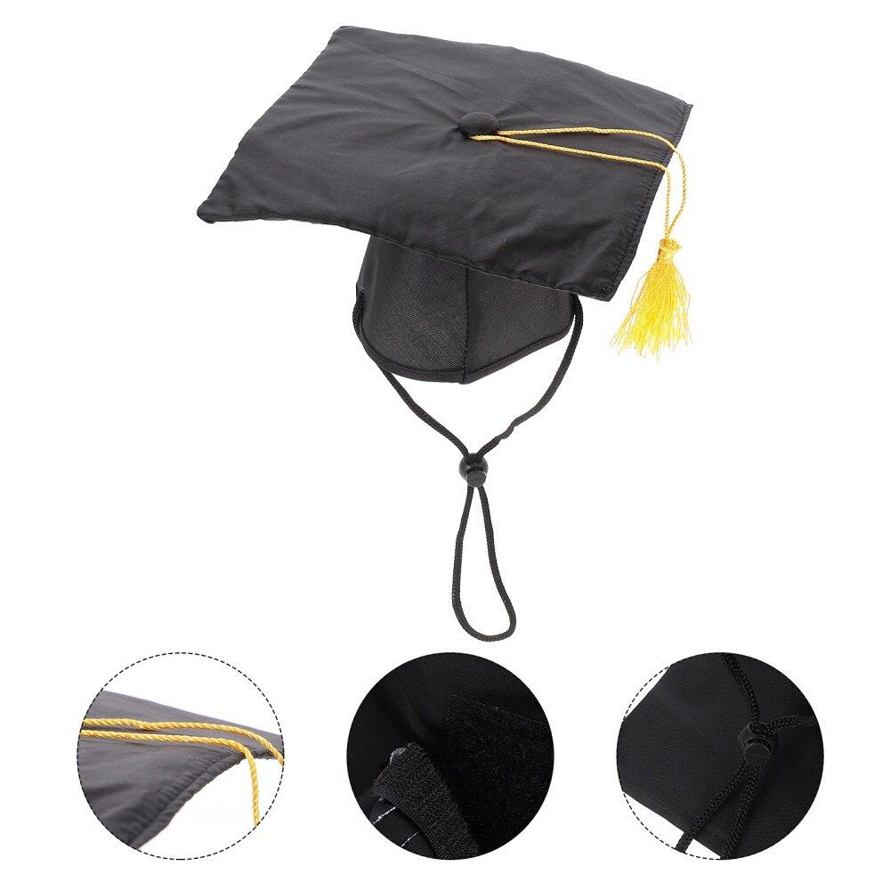 Large Dog Graduation Cap with Tassel Pet Costume for Student Puppy Party