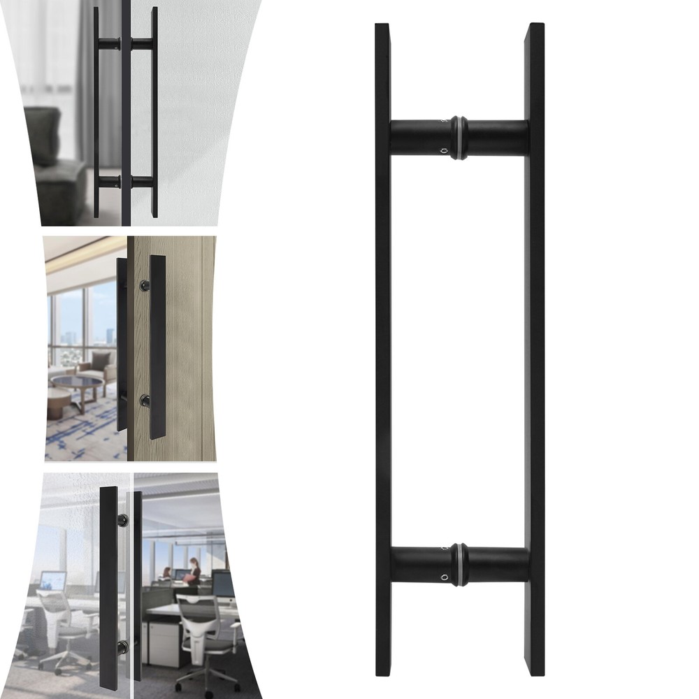 Double Sided Stainless Steel Pull Push Sliding Barn Door Handles Set of 2-image