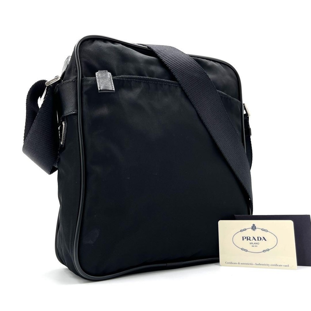 Prada shoulder bag with triangular logo white tag crossbody excellent condition