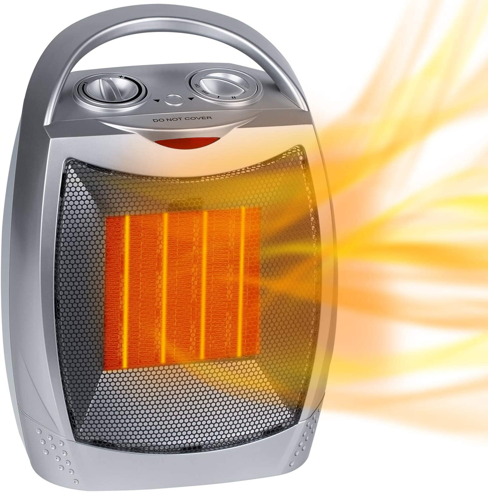 Portable Electric Space Heater 1500W/750W Personal Room Heater with Thermostat,