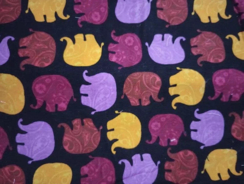 Jungle elephant ribbed fabric craft piece 23x21 inches USA seller