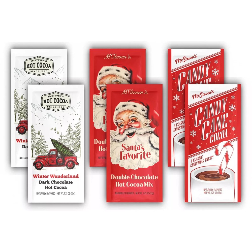 Double Dark Chocolate & Candy Cane Hot Cocoa Mix 6-Pack