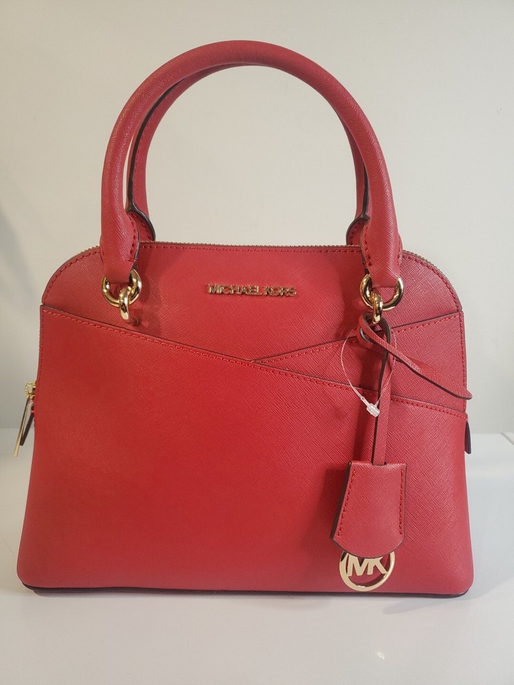 Michael Kors Jet Set Medium Logo Dome Satchel Handbag Purse Crossbody Bag