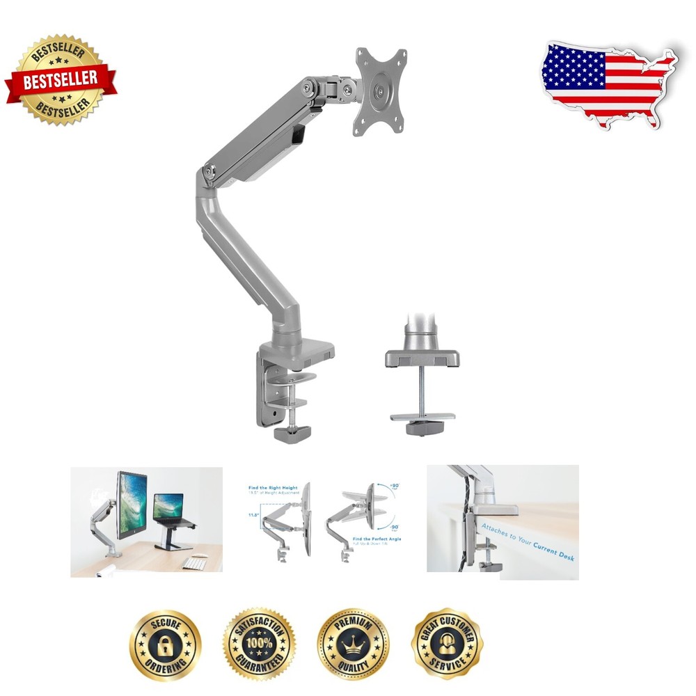 Full Motion Articulating Dual-Base Monitor Mount for Flexible Desk Setup