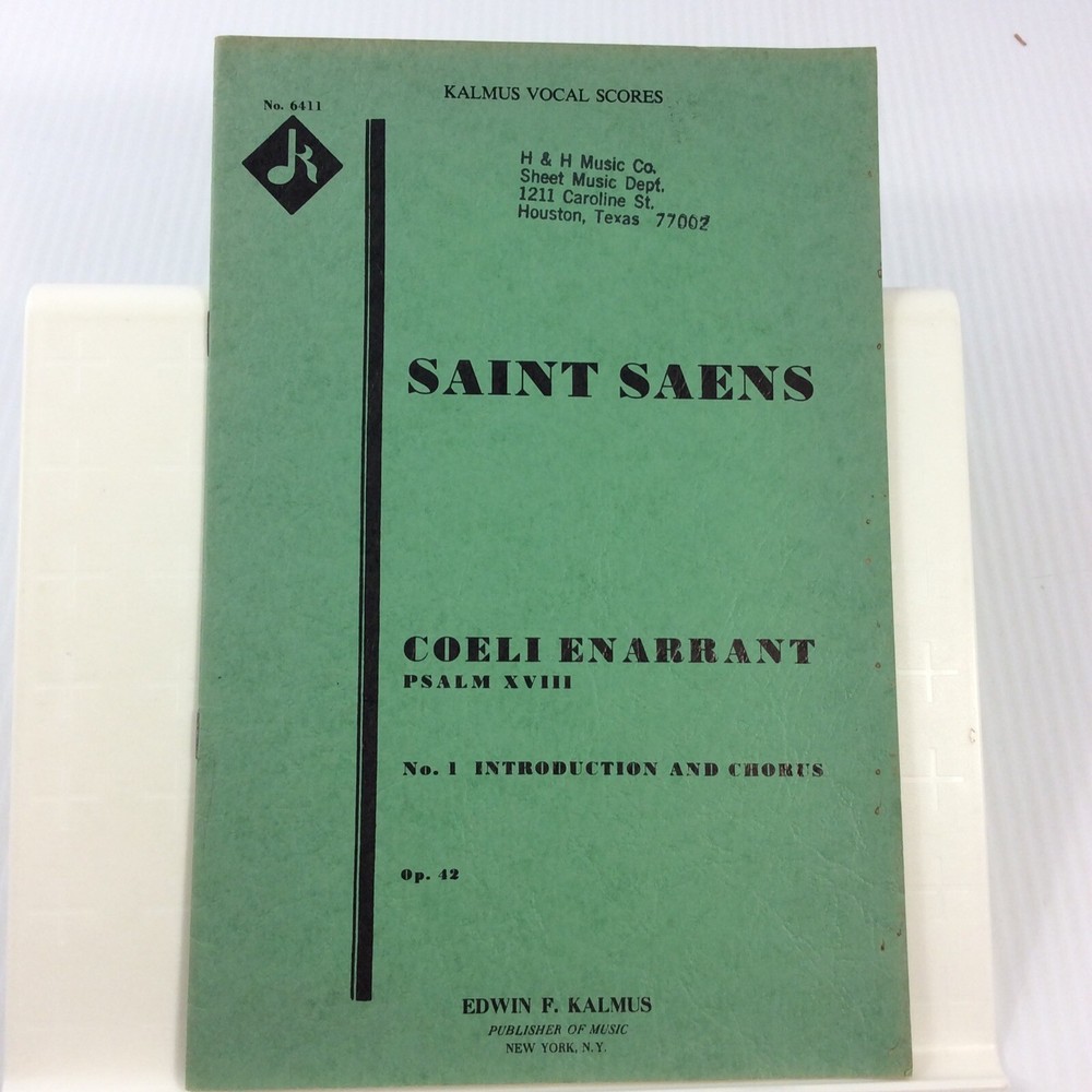 Saint Saens Coeli Enarrant Psalm 18 SATB Choral Score Kalmus Vocal Music