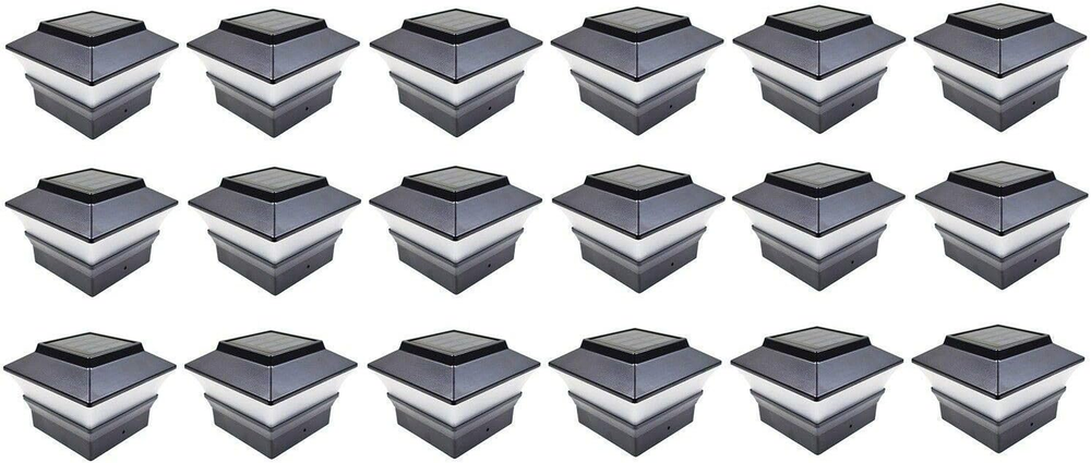 Black Brown Silver White 4x4 Solar Post Cap Light PVC Vinyl Fence Deck Light