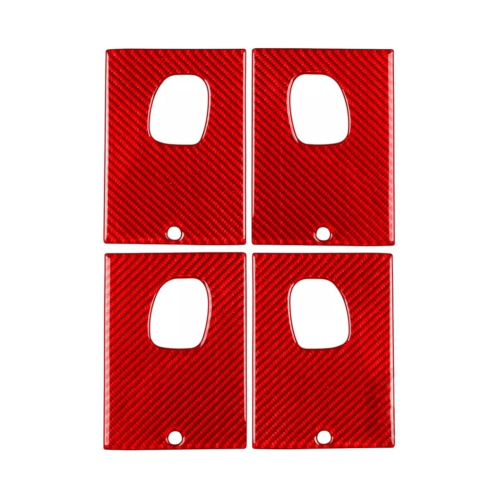 Red Carbon Fiber Inside Handle Frame Panel Cover Trim for Hummer H2 2003-2007 Set of 4