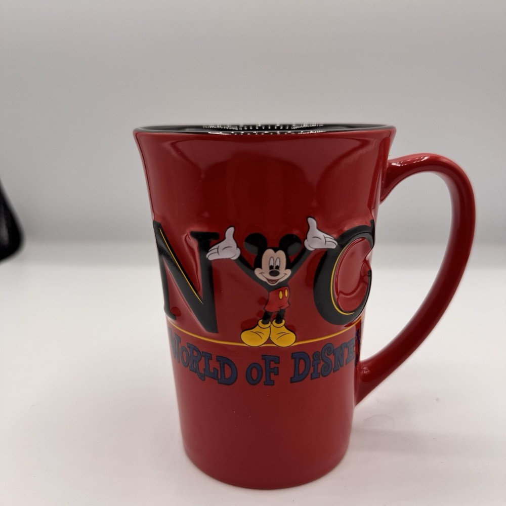 World Of Disney NYC 3D 16oz Mug Mickey Mouse New York City Red Tall Ceramic Cup