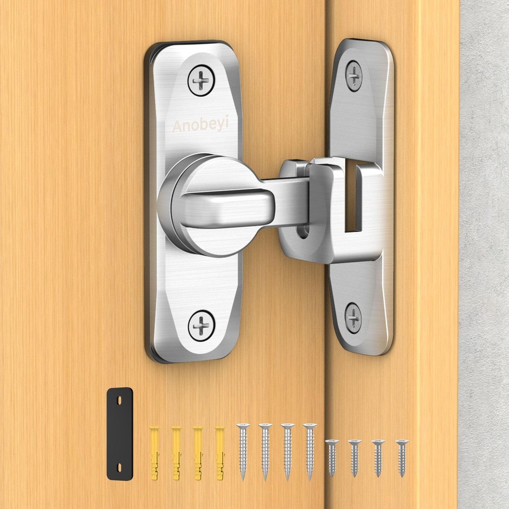 Sliding Barn Door Lock & 90/180 Degree Latch Hardware, Zinc Alloy Small Flip ...