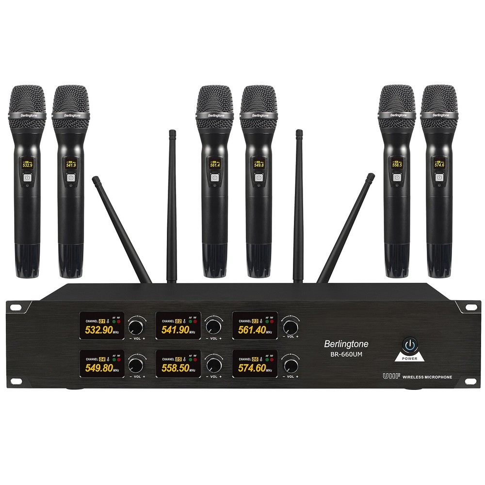 Berlingtone 6-Channel UHF Wireless Mic System with Fixed Frequencies