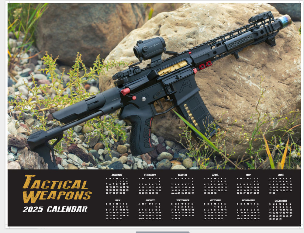 FLASH SALE 2025 TACTICAL WEAPONS WALL CALENDAR W POSTER guns rifle gear shooting-image
