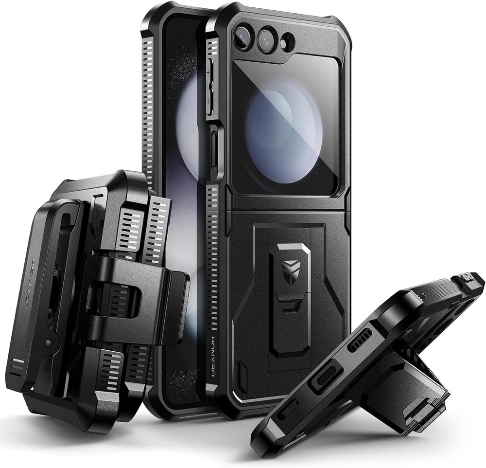 Bumper Case with Holster for Samsung Galaxy Z Flip 5 5G (2023), Shockproof Rugge