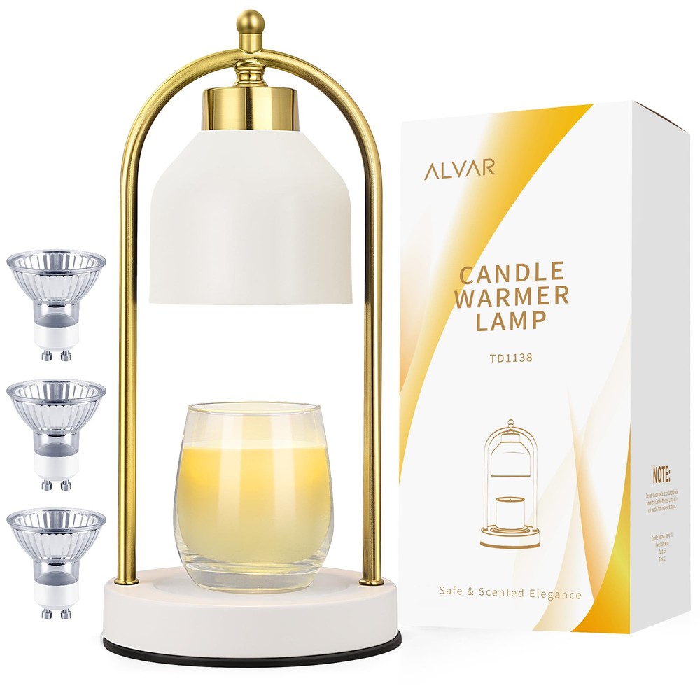 Adjustable Dimmable Candle Warmer Lamp with 3 Bulbs and Height Control