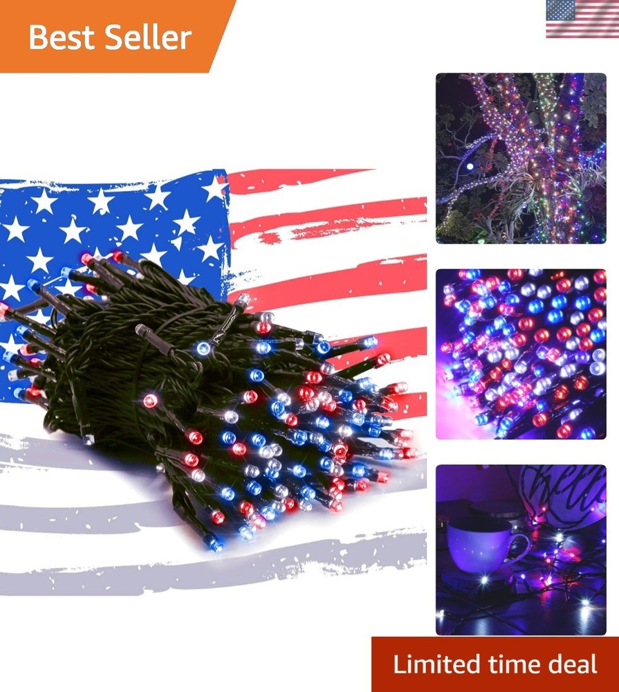 200 LED Patriotic Fairy String Lights - 66FT Waterproof Decor for All Seasons