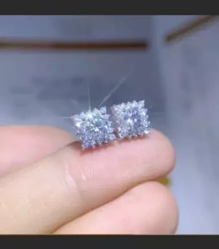 1.50Ct Lab Diamond Round Stud Earrings in 14K White Gold Plated Silver